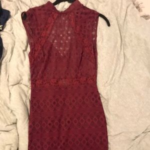 High neck lace dress